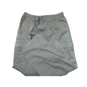 Basic Editions Cargo Pants Mens 36Wx30L Khaki Flat Front Loose Fit
